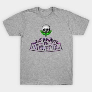 Go Away I'm Introverting - Skull Moth - acid green - Anti-Social Butterfly collection. T-Shirt